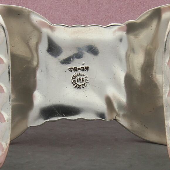 taxco mexico sterling silver vintage ribbed cuff bracelet size 6.75in - Picture 3 of 3